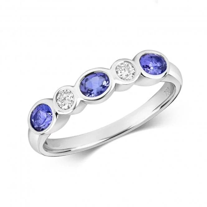 Diamond Rubover Eternity With Tanzanite Ring RDQ442WT