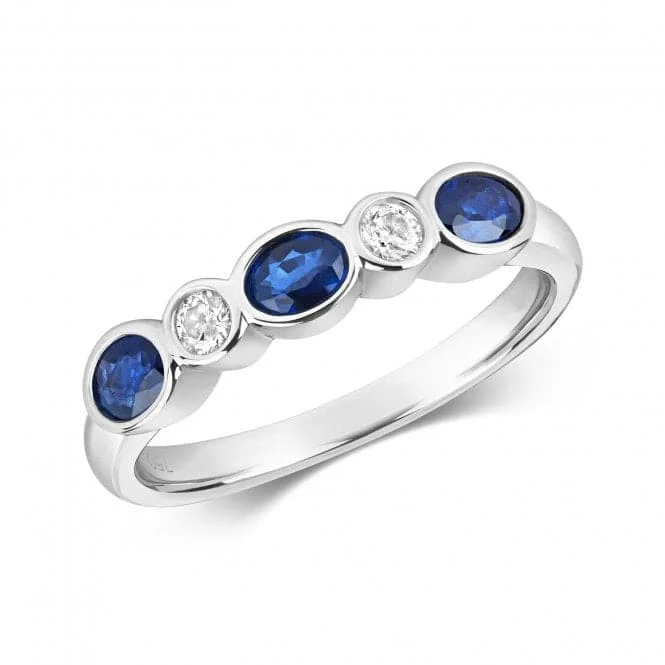 Diamond Rubover Eternity With Sapphire Ring RDQ442WS