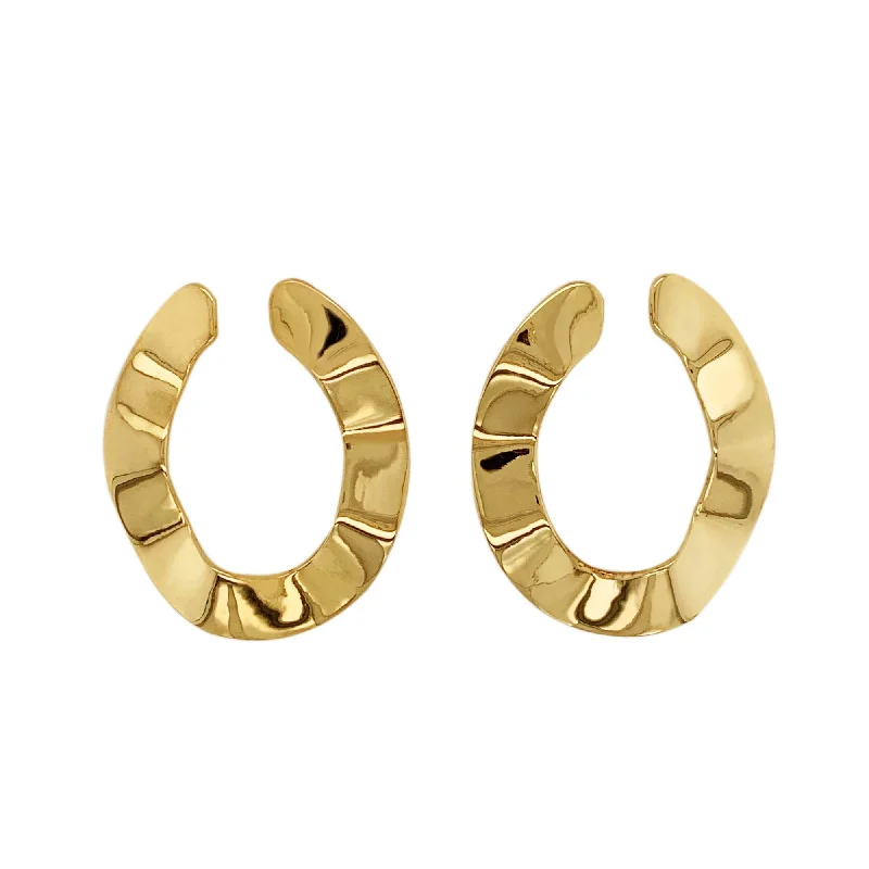 Flat Open Gold Plated Hoops