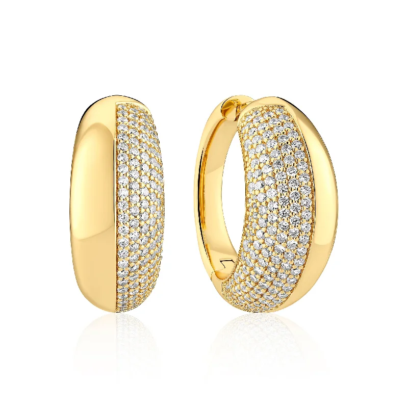 Fasano Grande Gold Plated Earrings w. Zirconia