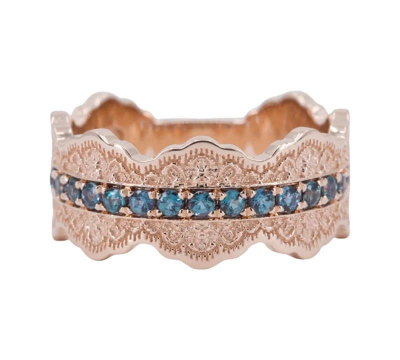 Esme Lace Wedding Ring with Alexandrites