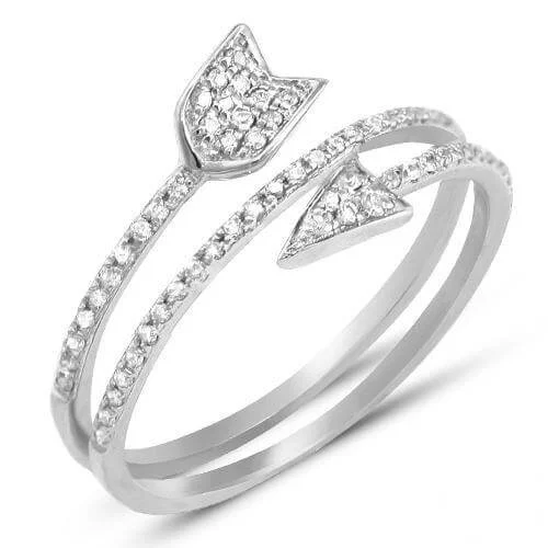 14KW 0.40 CTTW DIAMOND DESIGNER ARROW RING