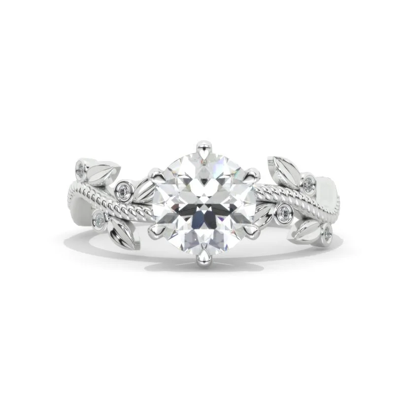 2 Carat  Floral Celtic Moissanite Engagement Ring