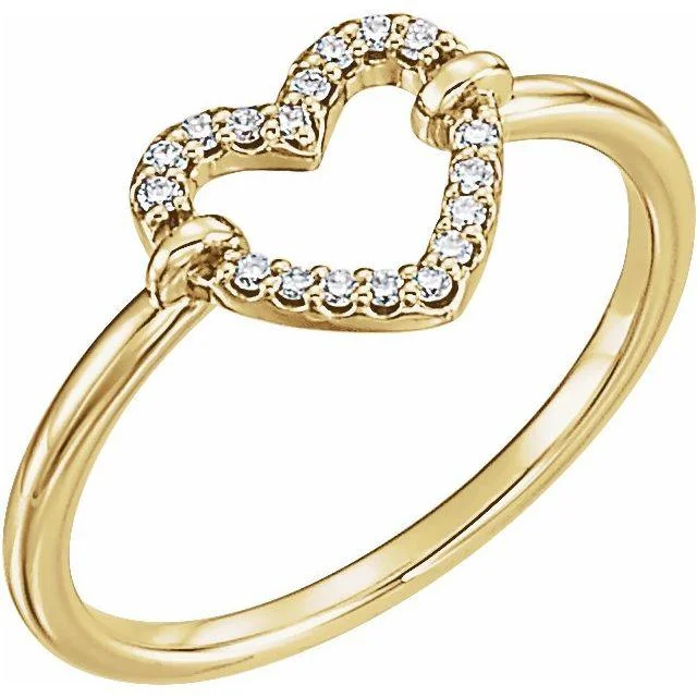 JDTKSP-122972 -14K 0.25 CTW Diamond Heart Ring