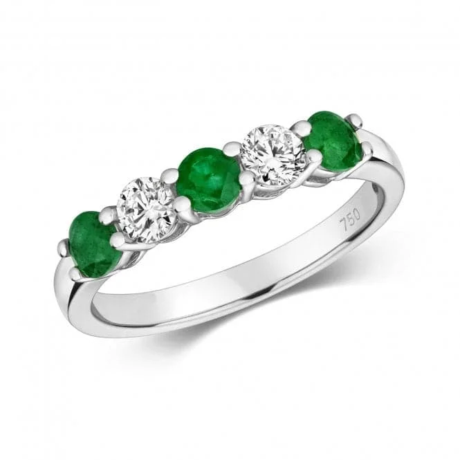 Diamond And Emerald Claw Set Eternity Ring RDQ444WE