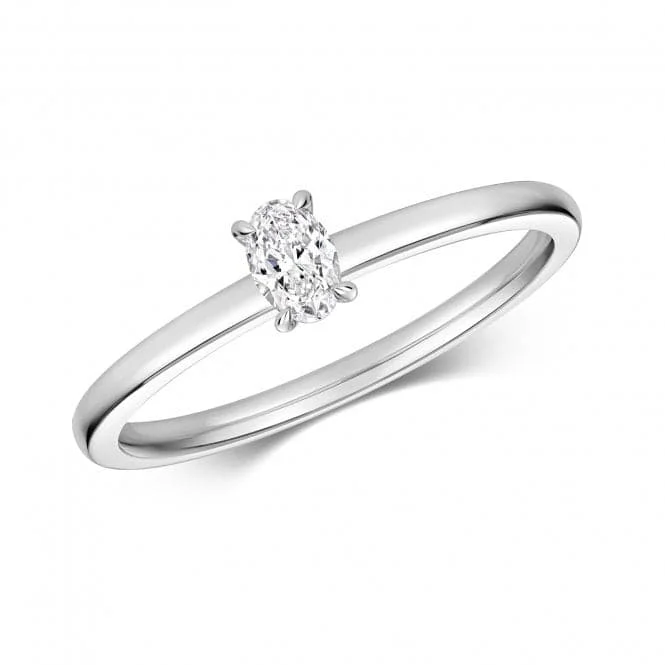 Diamond Oval Cut Solitaire Ring RDQ277W