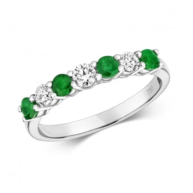 Diamond And Emerald Claw Set Eternity Ring RDQ443WE