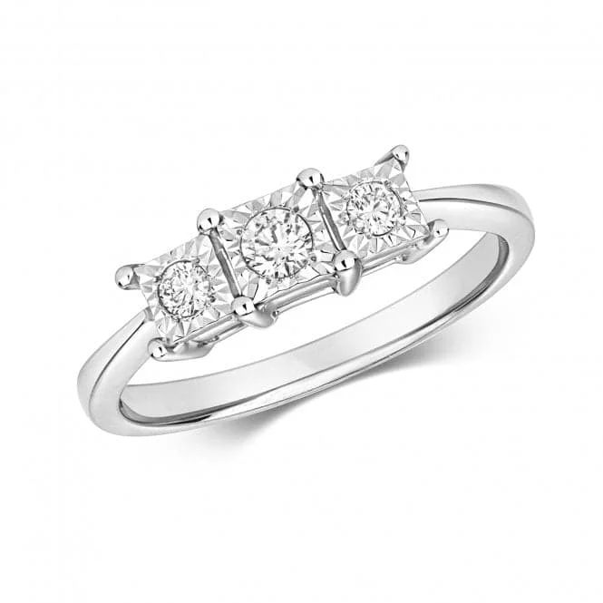 Diamond Jewellery 9ct 3 Stone White Gold Ring RD585W