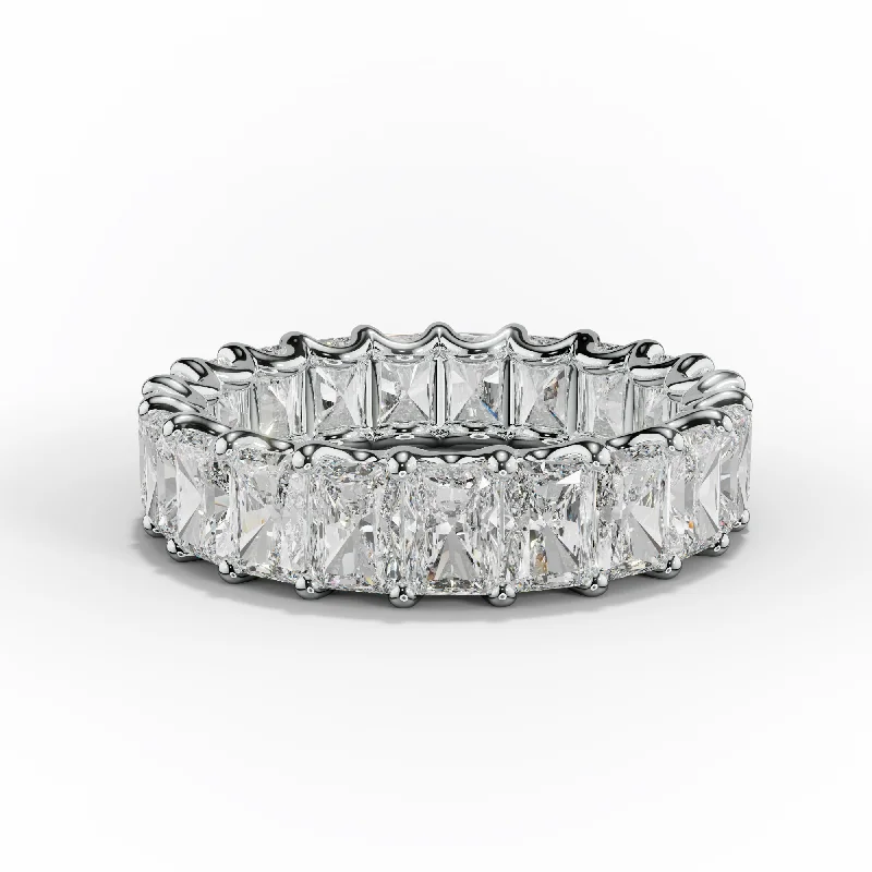 5.0 Carat Radiant Cut Diamond Eternity Band Shared Prong