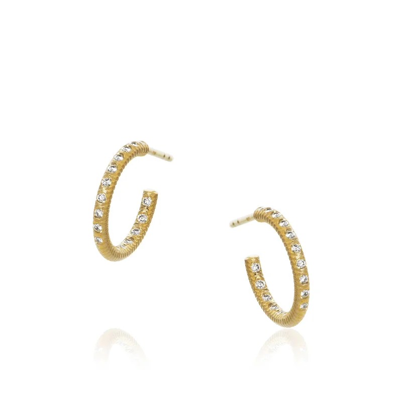 Small Esme Galaxy 18K Gold Hoops w. Diamonds