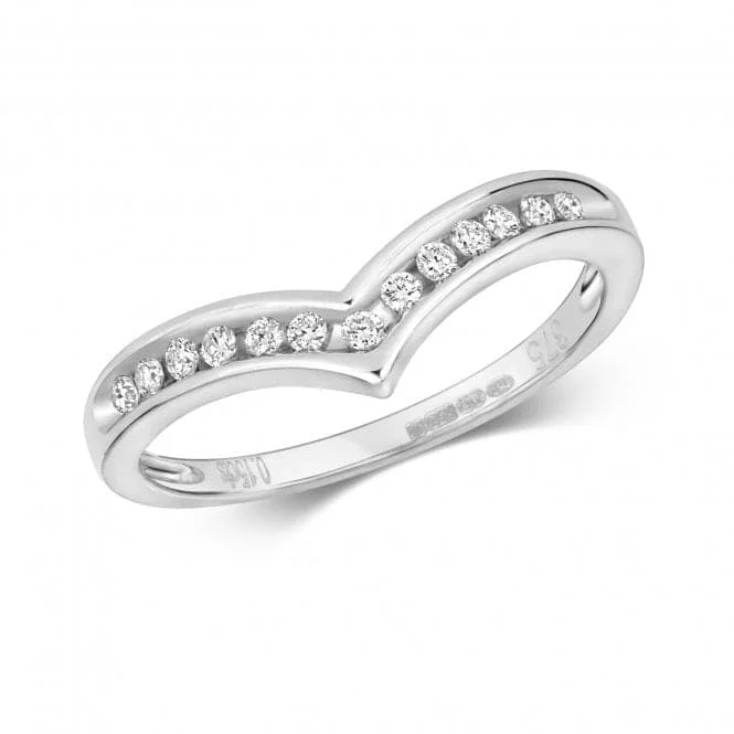 Diamond Jewellery 9ct Wishbone Ring with Channel Set Diamonds RD338W