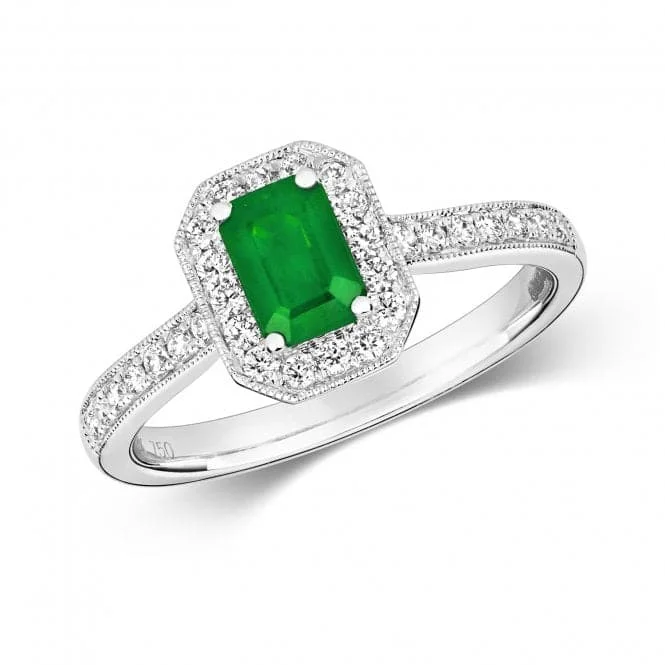 Diamond Cluster Octagon Emerald Ring RDQ415WE