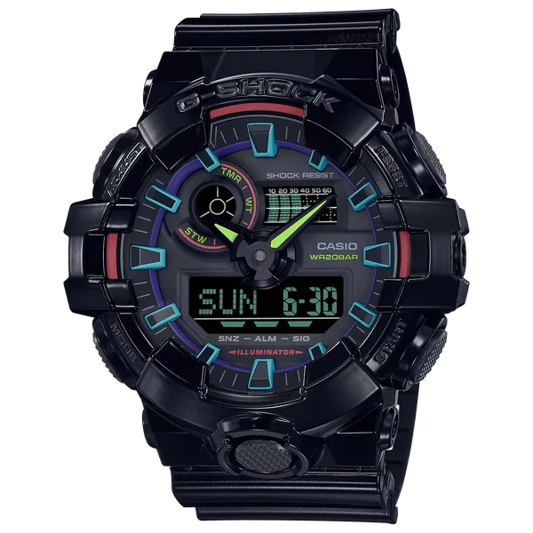 G-Shock GA700RGB-1A Virtual Rainbow Cybertech Ana-Digi