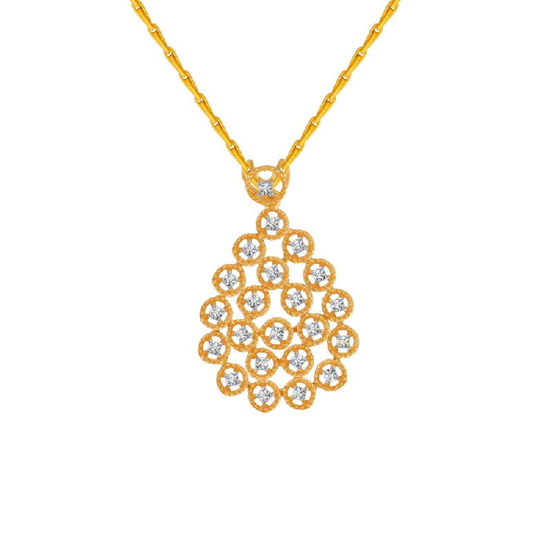 18KT (750) Yellow Gold And Solitaire Pendant For Women