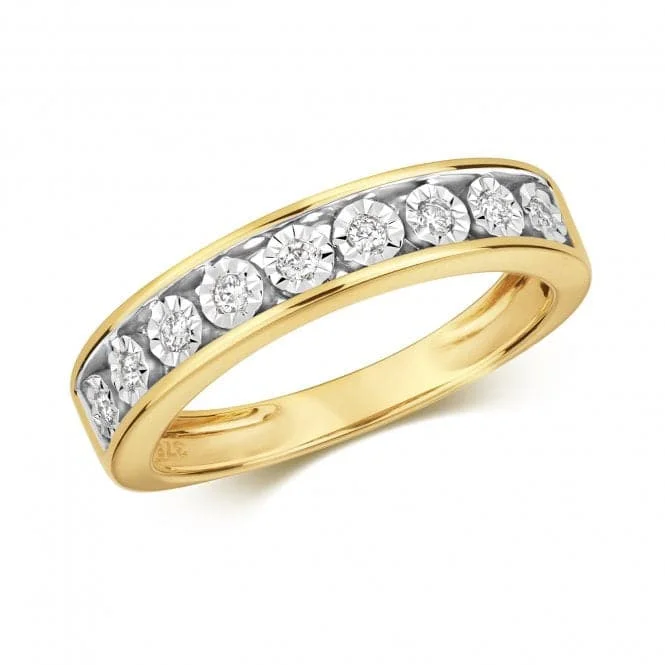 Diamond Jewellery 9k Gold Diamond Illusion Eternity Ring RD592