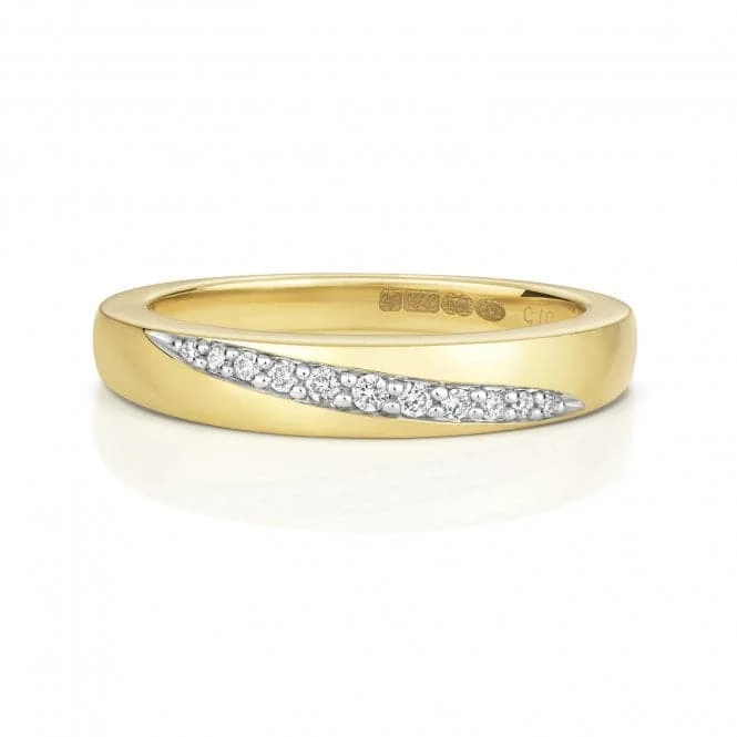 Diamond Jewellery 9ct Crossover Ring in 9K Yellow Gold RD393