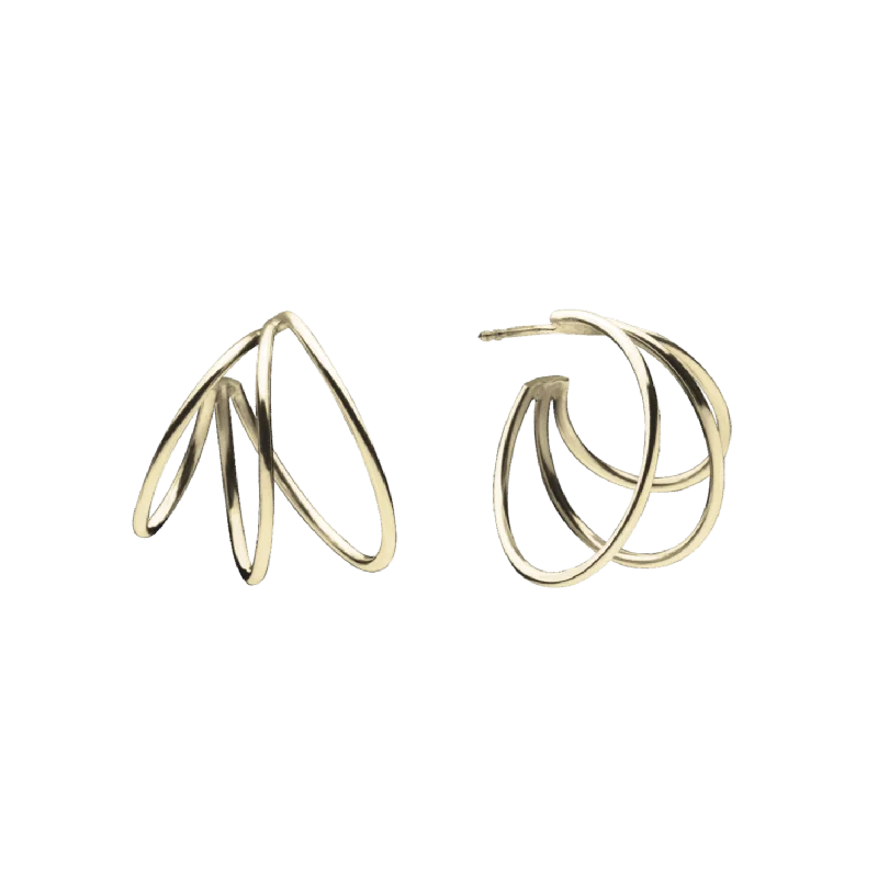 Triple Hoops Earrings Gold Plated