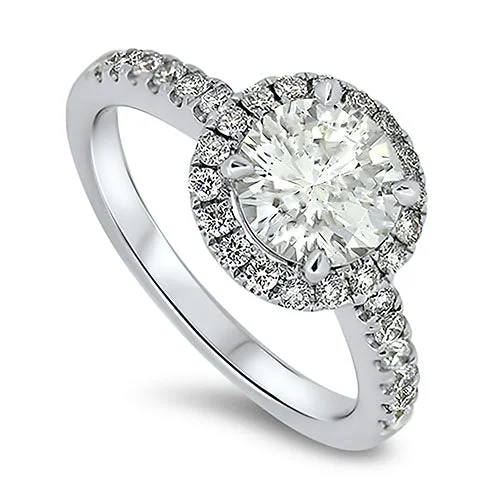 2.01ct Halo Set Diamond Ring with a 1.50ct Centre Diamond H VS2