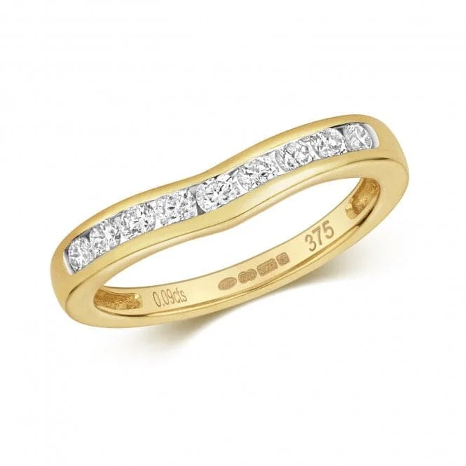 Diamond Jewellery 9k Gold Wishbone Ring with 0.50ct Diamond Channel Setting RD149