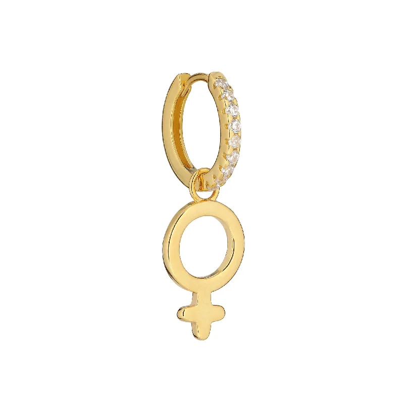 Venus 18K Gold Plated Huggie w. White Zirconia