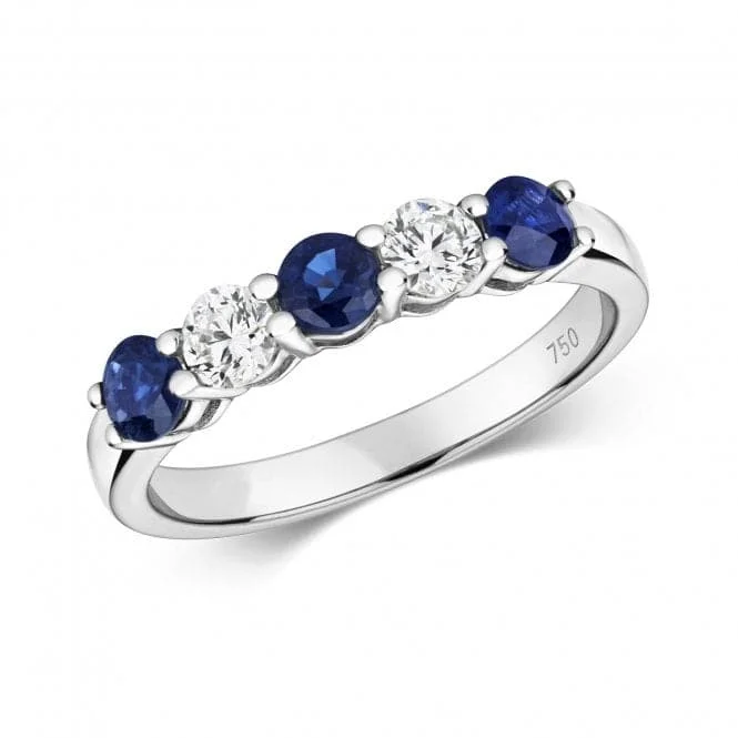 Diamond And Sapphire Claw Set Eternity Ring RDQ444WS