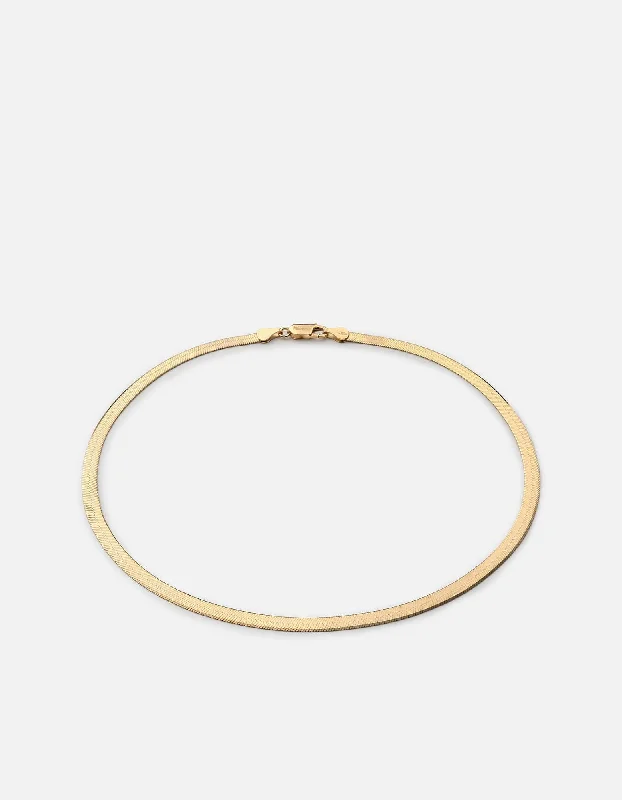 Herringbone Choker, Gold Vermeil