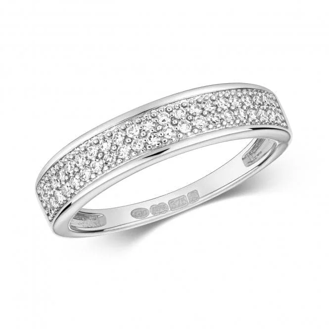 Diamond Jewellery 9CT 2-Row Band White Gold Ring RD564W