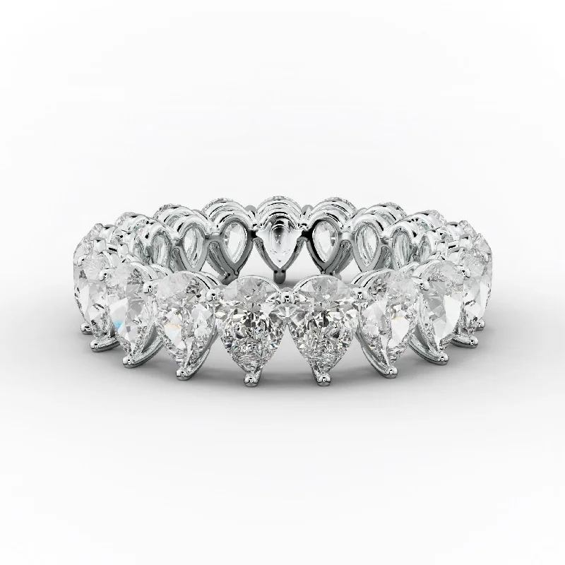 4.0 Carat Pear Shape Diamond Eternity Band Shared Prong