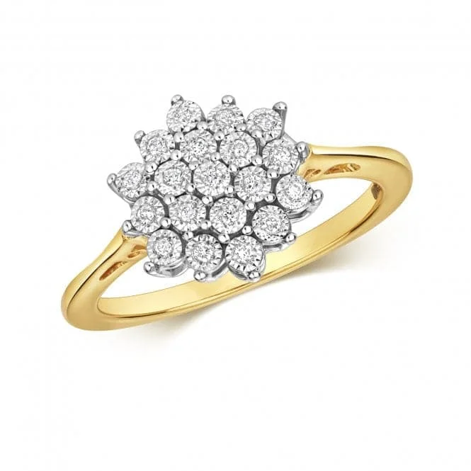 Diamond Jewellery 9ct Illusion Cluster Ring RD590