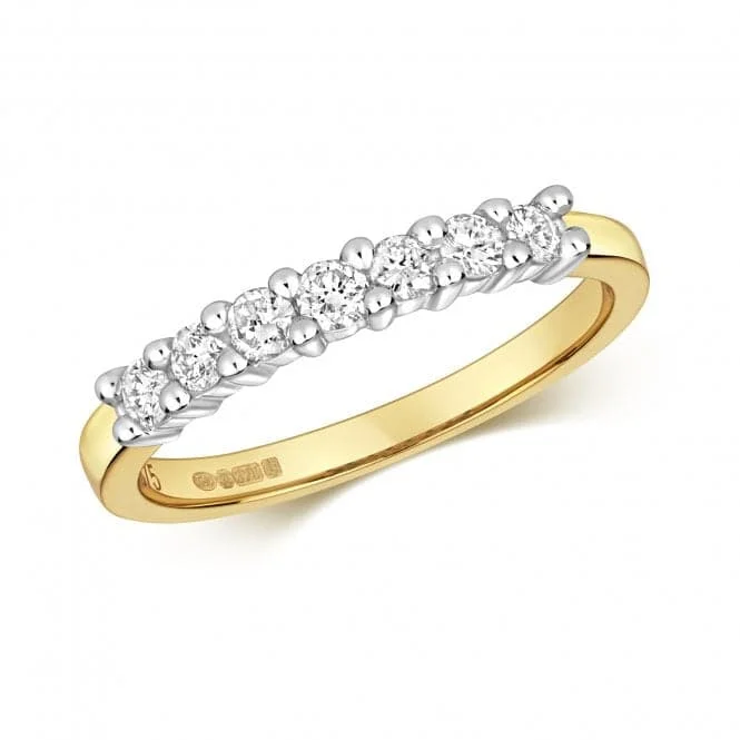 Diamond Jewellery 9ct Seven Stone 1/2 Et Gold Ring RD145