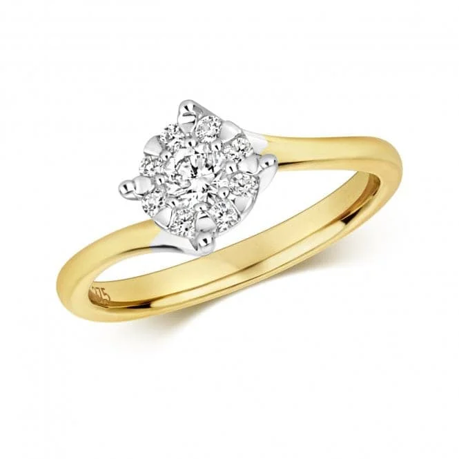 Diamond Jewellery 9k Gold Ring with 1.25CT G-H Diamond Solitaire RD107