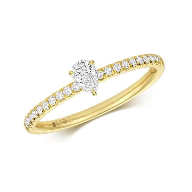 Diamond Pear Shape Solitaire Ring RDQ280