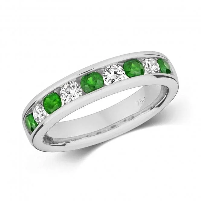 Diamond Eternity With Emerald Ring RDQ404WE