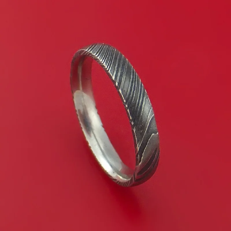 Kuro Damascus Steel Ring Custom Made Band