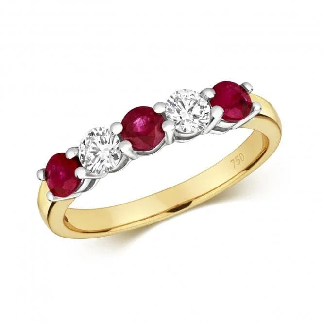 Diamond And Ruby Claw Set Eternity Ring RDQ444R