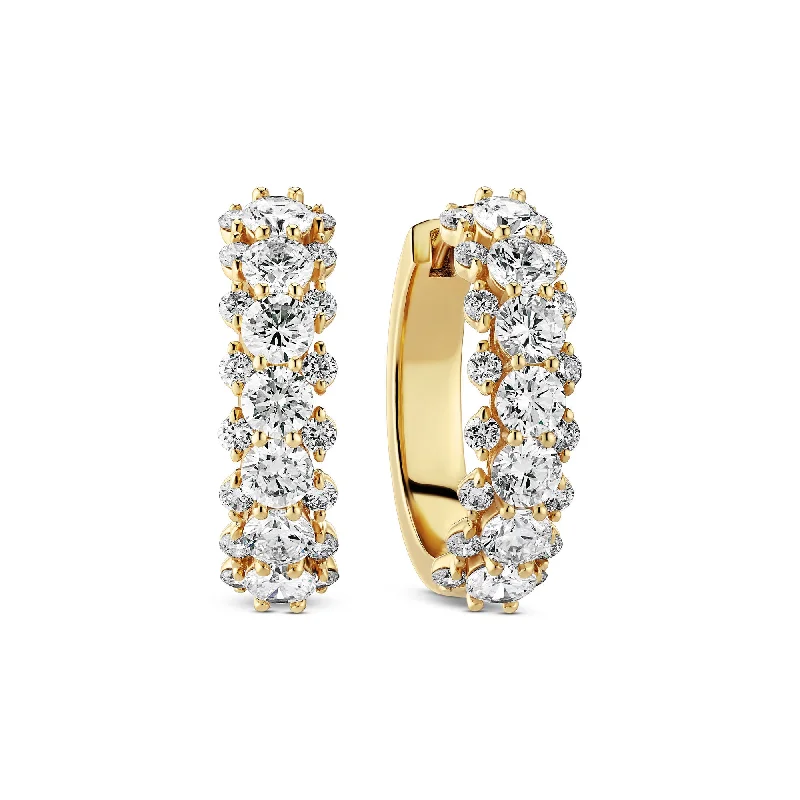 Fior 14K Gold Hoops w. Lab-Grown Diamonds