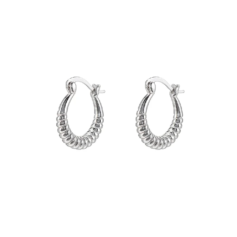 Sterling Silver Bomb Hoop Earrings