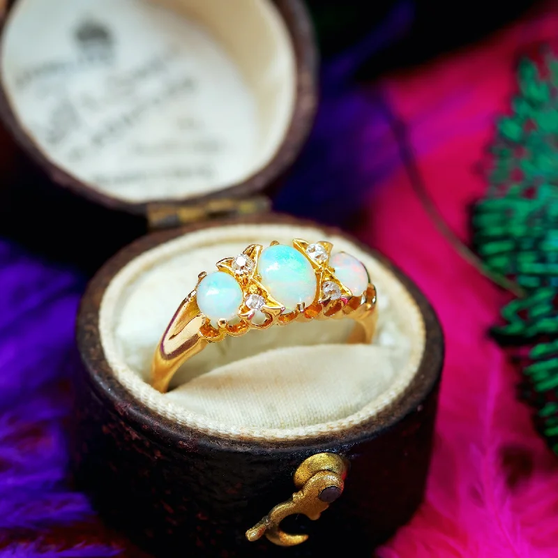 Antique Victorian Opal & Diamond Ring