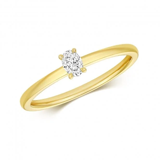 Diamond Oval Cut Solitaire Ring RDQ277