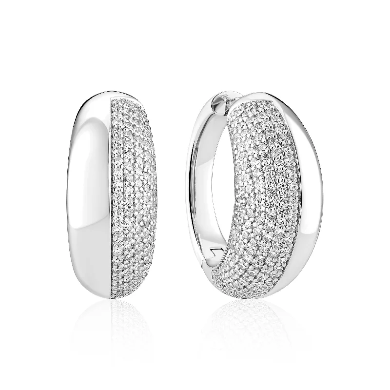 Fasano Grande Silver Earrings w. Zirconia