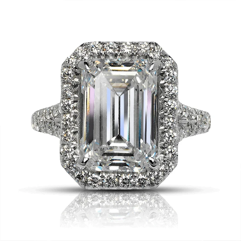 XUE 4 CARAT EMERALD CUT F COLOR SI2 CLARITY DIAMOND ENGAGEMENT RING PLATINUM GIA CERTIFIED F CT 5 SI2 BY MIKE NEKTA