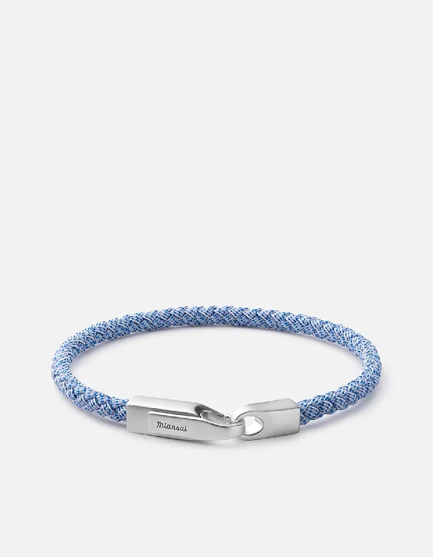 Crew Rope Ribbon Bracelet, Matte Silver