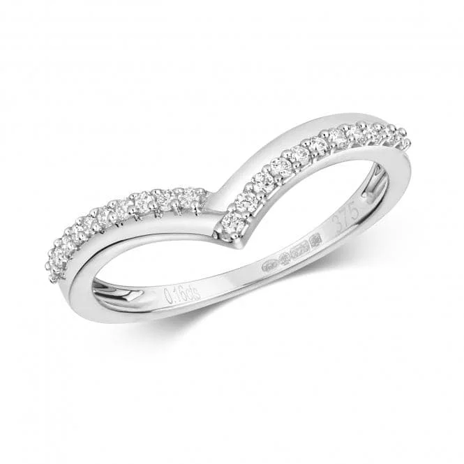 Diamond Jewellery 9ct Set Wishbone White Gold Rings RD568W