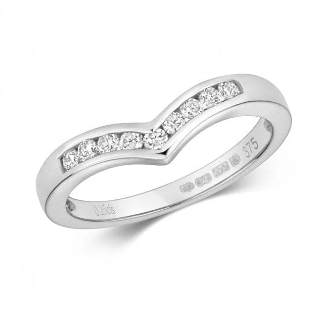 Diamond Jewellery 9ct Wishbone Ring in White Gold RD367W