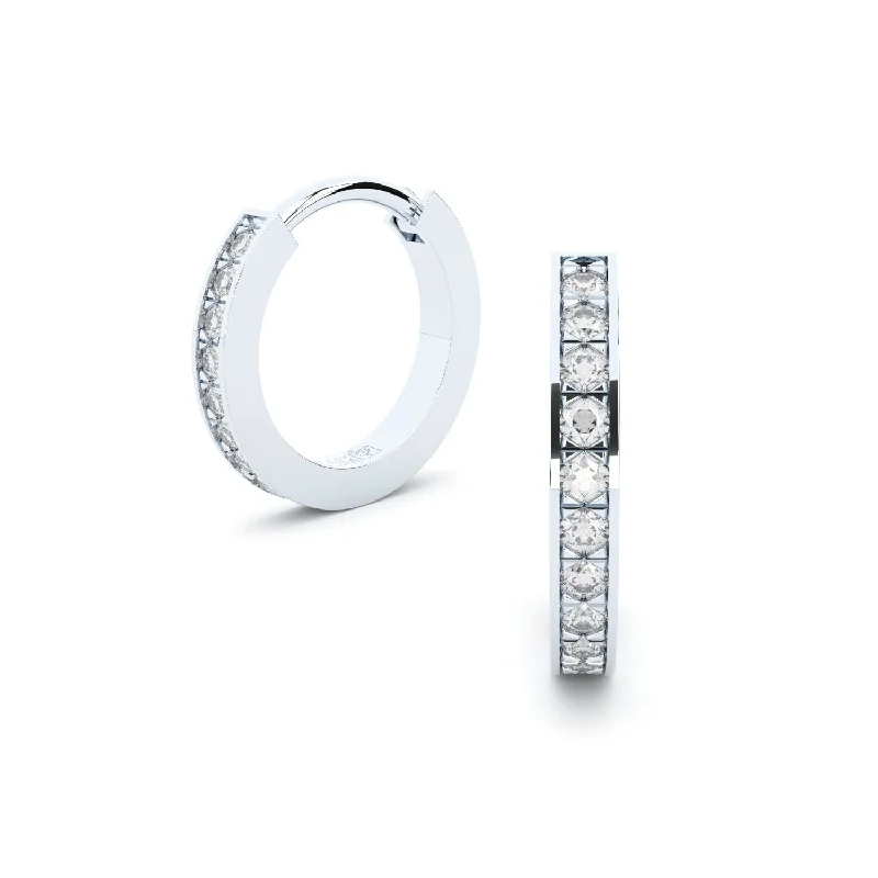 Tiny Clash 14K Whitegold Huggies w. Lab-Grown Diamonds