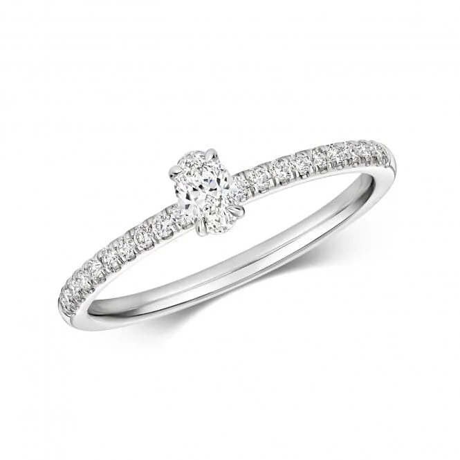 Diamond Oval Cut Solitaire Ring RDQ278W