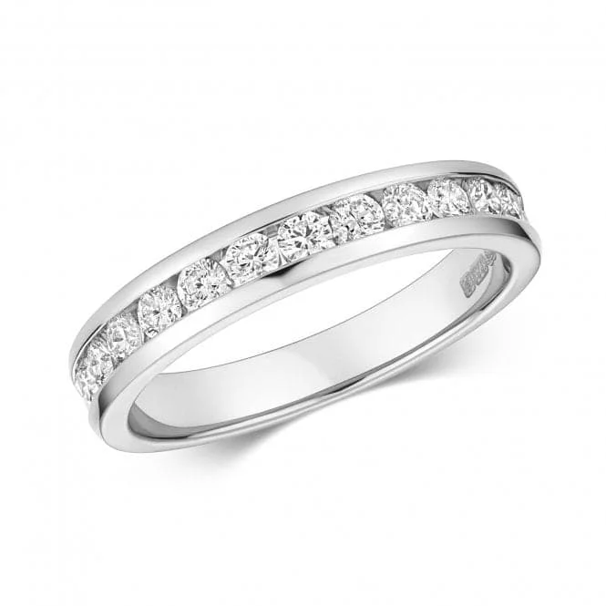 Diamond Jewellery 9k White Gold Diamond Half Eternity Rings RD572W