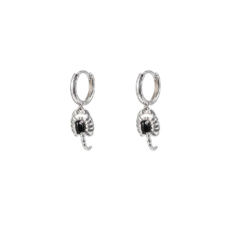 Sterling Silver Scorpion Huggie Earrings