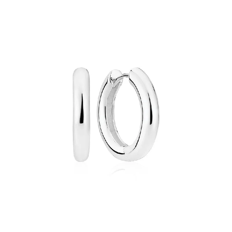 Carrara Pianura Medio Silver Hoops