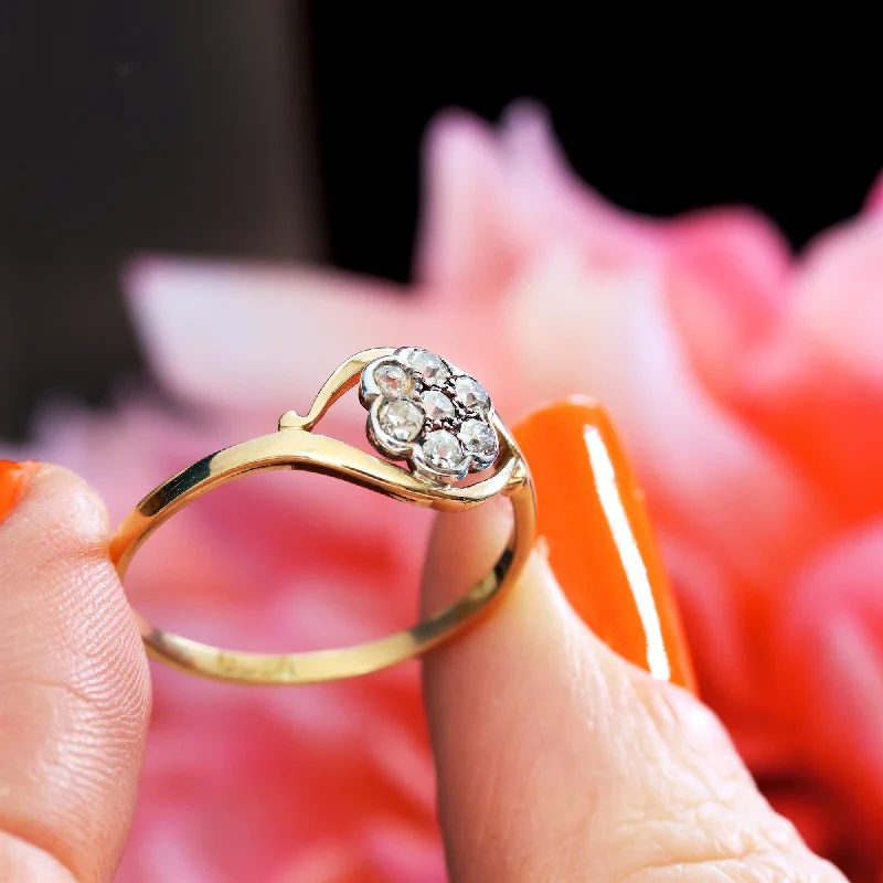 Sweet Antique Edwardian Floral Diamond Ring